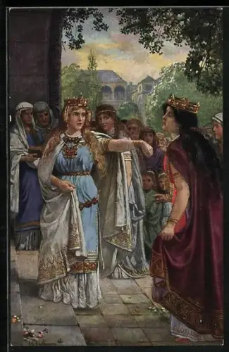 Künstler-AK Heinrich Hoffmann: Kriemhild und Siegfried, Die Nibelungen