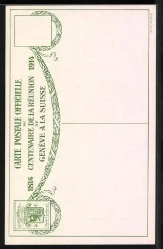 Künstler-AK Genève, Bour-de-Four, Le gouvernement provisoire provlame l`indépendance de Genève