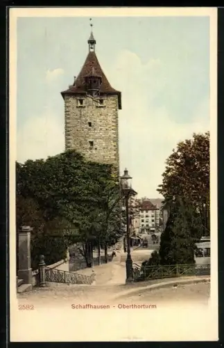 AK Schaffhausen, Blick zum Oberthorturm