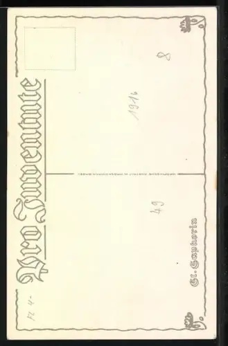 Künstler-AK St. Saphorin, Blick über die Dächer des Ortes