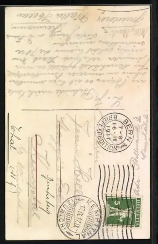 AK Bern, Zeitglockenturm mit Leuten