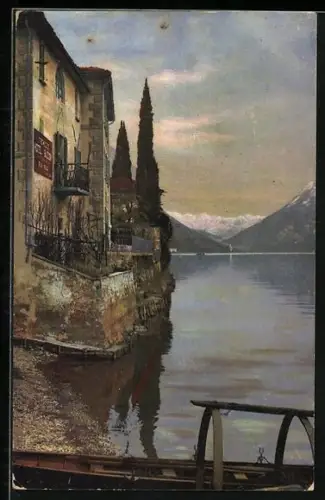 AK Oria, Lago di Lugano mit Villa Fogazzaro