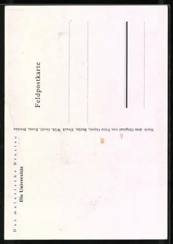 Künstler-AK Breslau, Universität