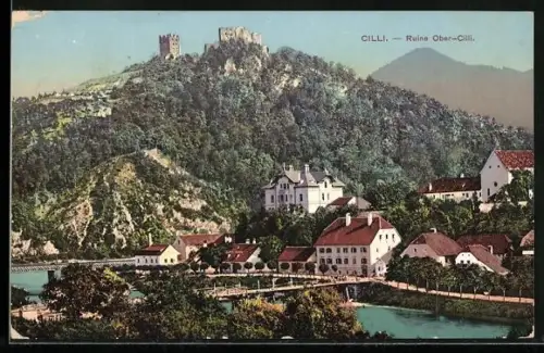 AK Celje / Cilli, Ortsansicht mit Ruine Ober-Cilli
