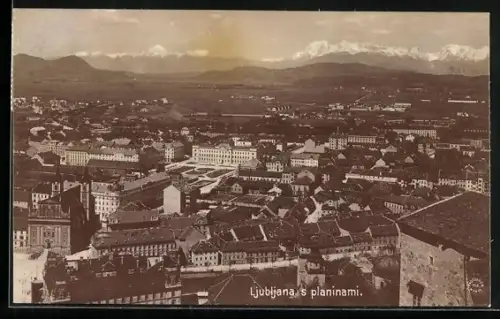 AK Laibach, Totalansicht aus der Vogelschau