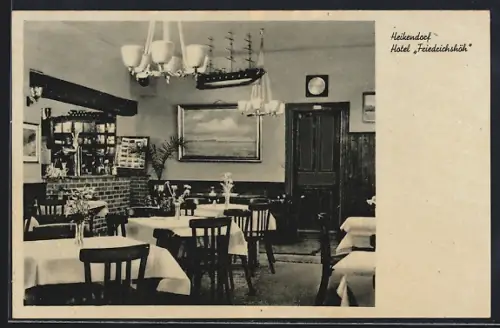 AK Heikendorf, Hotel Friedrichshöh, Innenansicht