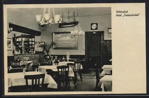 AK Heikendorf, Hotel Friedrichshöh, Innenansicht