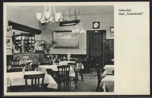 AK Heikendorf, Hotel Friedrichshöh, Innenansicht
