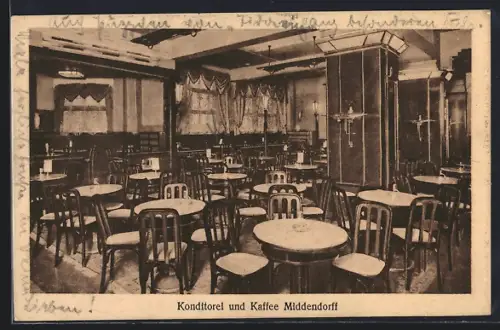 AK Essen, Konditorei und Café Middendorff, Burgstrasse 10