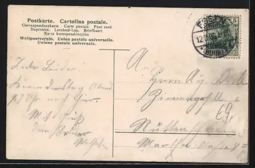 AK Essen, Kruppwerke, Wenn der Krupp`sche Esel schreit!, Arbeiter stürmen in die Fabrik