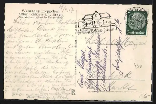 AK Essen, Weinhaus Treppchen v. Arthur Schlicker jun.