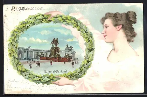 Lithographie Berlin, National-Denkmal