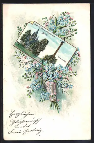 Lithographie Berlin, Gnadenkirche im Invalidenpark, Invalidenstrasse