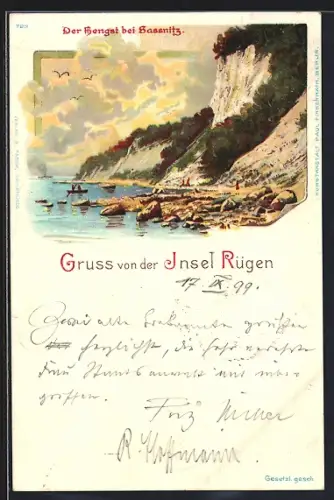 Lithographie Sassnitz /Rügen, Kreidefelsen Der Hengst