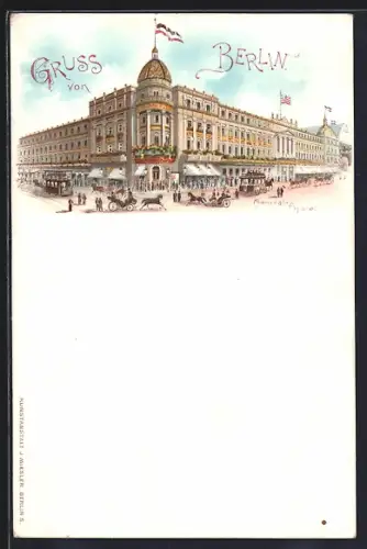 Lithographie Berlin, Partie am Central Hotel