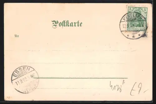 Lithographie Kevelaer, Ortspanorama, Wappen