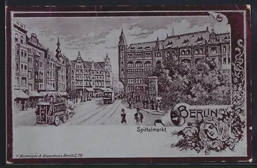 Metallfolie-AK Berlin, Spittelmarkt