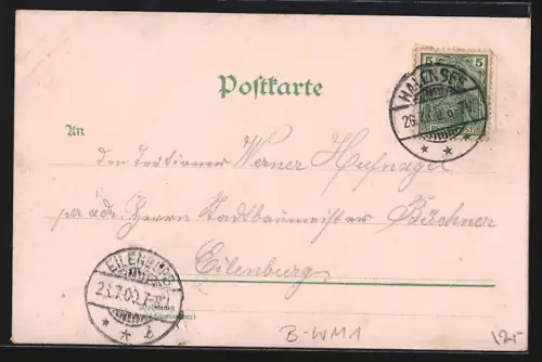 Lithographie Berlin-Halensee, Gasthaus am Halensee von C. Saeger