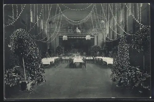 AK Bünde i. W., Gasthof Stadtgarten, Innenansicht