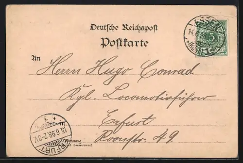 Lithographie Kelbra a. Kyffh., Kaiser Wolhelm-Denkmal, Totalansicht und Rothenburg