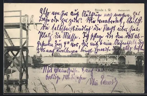 AK Bünde i. W., Badeanstalt