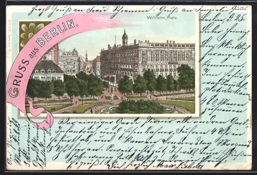 Lithographie Berlin, Blick auf den Wilhelmplatz