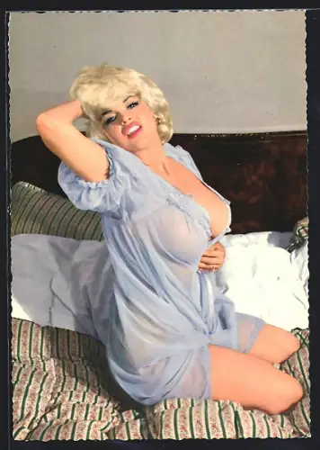 AK Schauspielerin Jayne Mansfield, in einem verführerischen Gewand