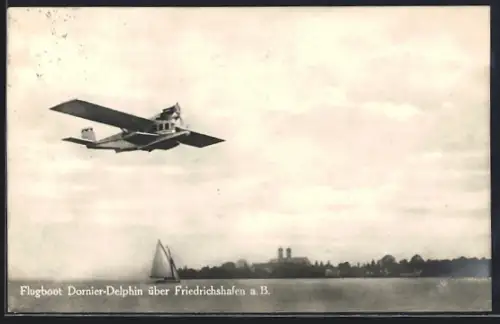 AK Friedrichshafen a. B., Flugboot Dornier-Delphin, Wasserflugzeug