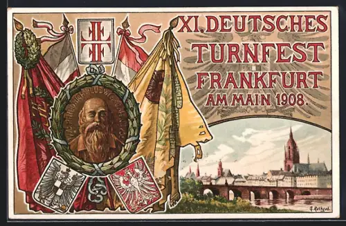 AK Frankfurt a/M, XI. Deutsches Turnfest 1908, Wappen