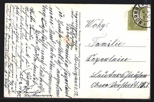 AK Nürnberg, Luftschiff LZ 127 Graf Zeppelin über der Burg