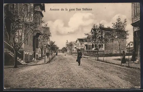 AK Constantinople, Avenue de la gare San Stéfano