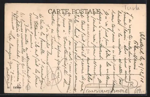 AK Constantinople, Avenue de la gare San Stéfano