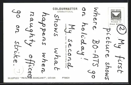 AK Fährschiff Seaspeed Princess Margaret in voller Fahrt