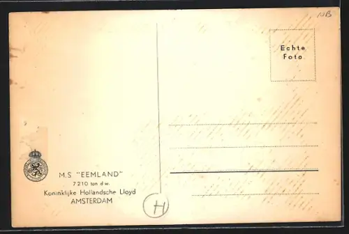 AK Handelsschiff MS Eemland auf See