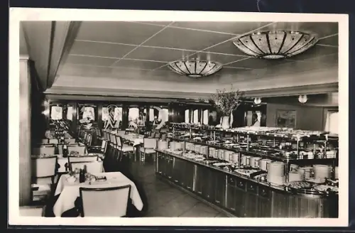 AK Fährschiff Deutschland, kaltes Buffet