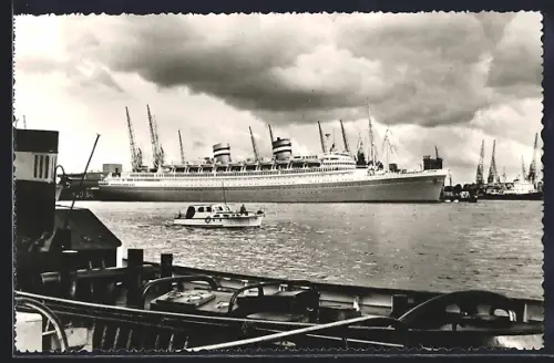 AK Passagierschiff SS Nieuw Amsterdam op de Maas