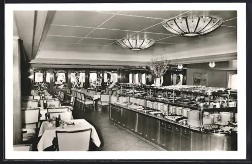 AK Fährschiff Deutschland, Restaurant mir Kaltem Buffet