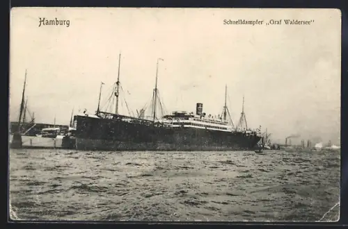 AK Hamburg, Passagierschiff Graf Waldersee im Hafen