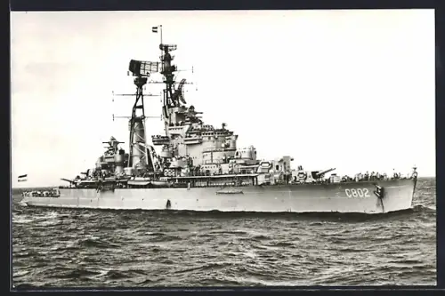 AK Hr. Ms. de Zeven Provincien, niederländisches Kriegsschiff C802