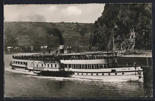 AK Dampfer Bismarck auf dem Rhein