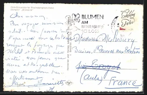 AK Dampfer Bismarck auf dem Rhein