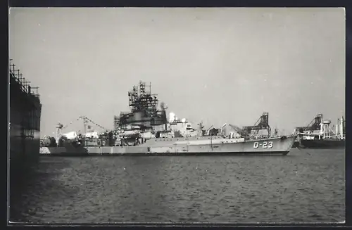 AK Kriegsschiff D-23 im Hafen