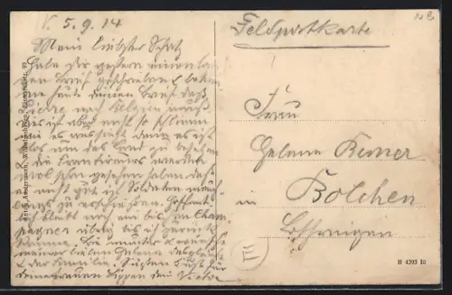 AK Kriegsschiff SMS Mecklenburg in voller Fahrt