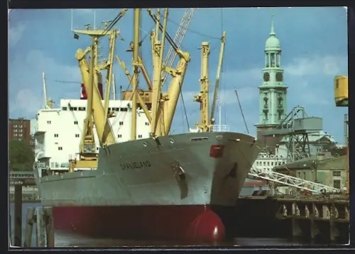 AK Hamburg, Handelsschiff Oranjeland im Hafen