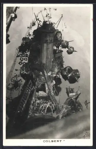 AK Wrack des Kriegsschiffs Colbert