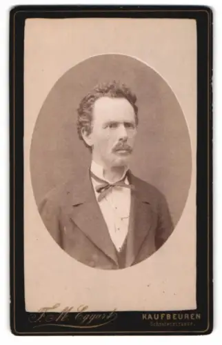 Fotografie F. M. Eggart, Kaufbeuren, Schraderstrasse, Porträt eines Herren