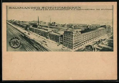 AK Kornwestheim, Reklame für Salamander Schuhfabriken