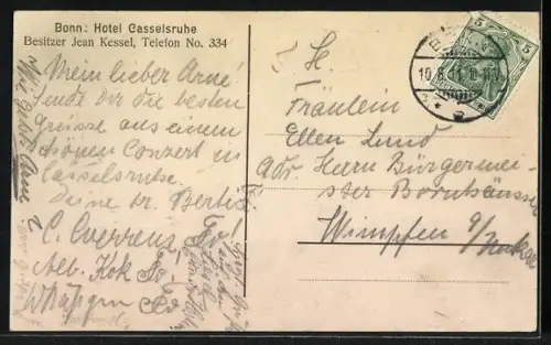 AK Bonn, Hotel Casselsruhe