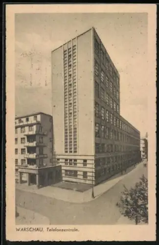 AK Warschau-Warszawa, Telefonzentrale, Gmach telefonow Miedzymiastowych