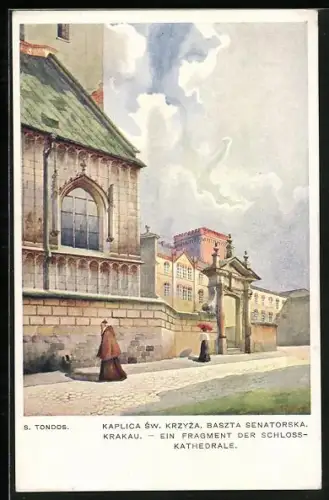 Künstler-AK Krakau, Ein Fragment der Schloss-Kathedrale